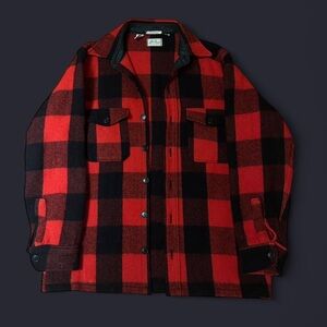 Vintage L.L. Bean Wool Buffalo Plaid Shirt Jacket
